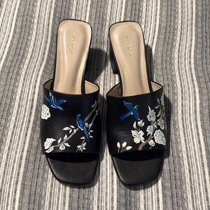 Alepel Size 8 Block heels Floral Birds